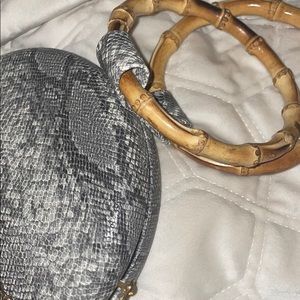 Snakeskin round bag